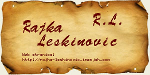 Rajka Leškinović vizit kartica